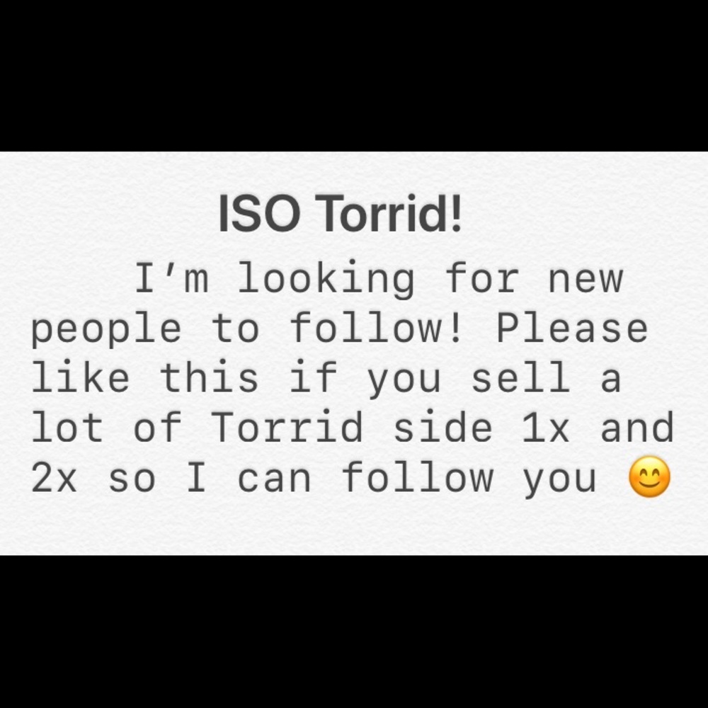 ISO Torrid size 1x and 2x